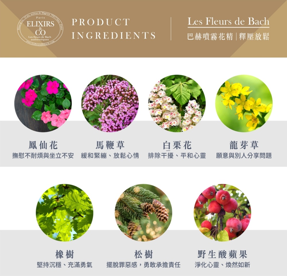 【巴赫花精】釋壓放鬆噴霧花精